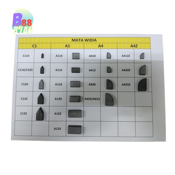 Insert Mata Pisau Bubut Pahat Widia Cemented Betel A412Z A420Z A425Z B88 Mata Pisau Bubut Widia Bete