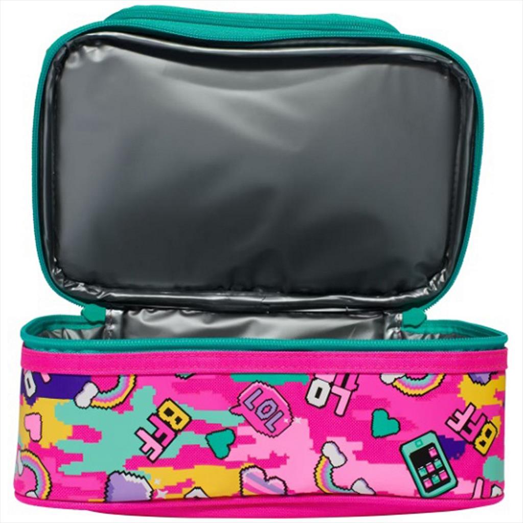 SMIGGLE LunchBox 444338 Double Decker Dash Pink Lunch Box