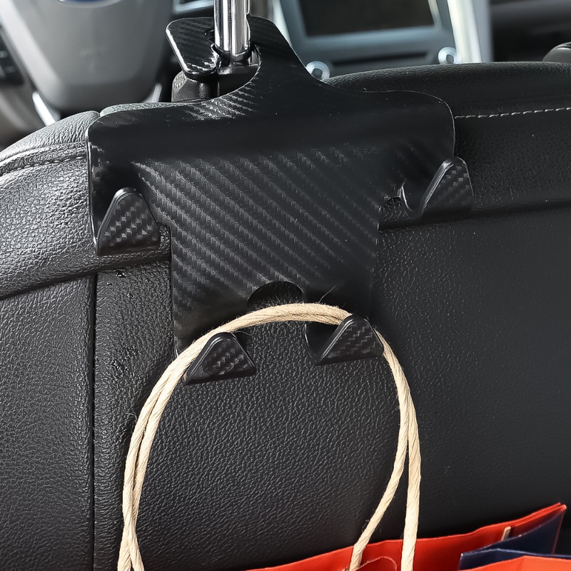 Headrest Kursi Mobil Penyimpanan Hitam Kait Ganda Dengan Holder Handphone/Organizer Holder Kursi Belakang Kendaraan Otomotif Universal Untuk Tas Handbag/Baju/Mantel/Belanjaan