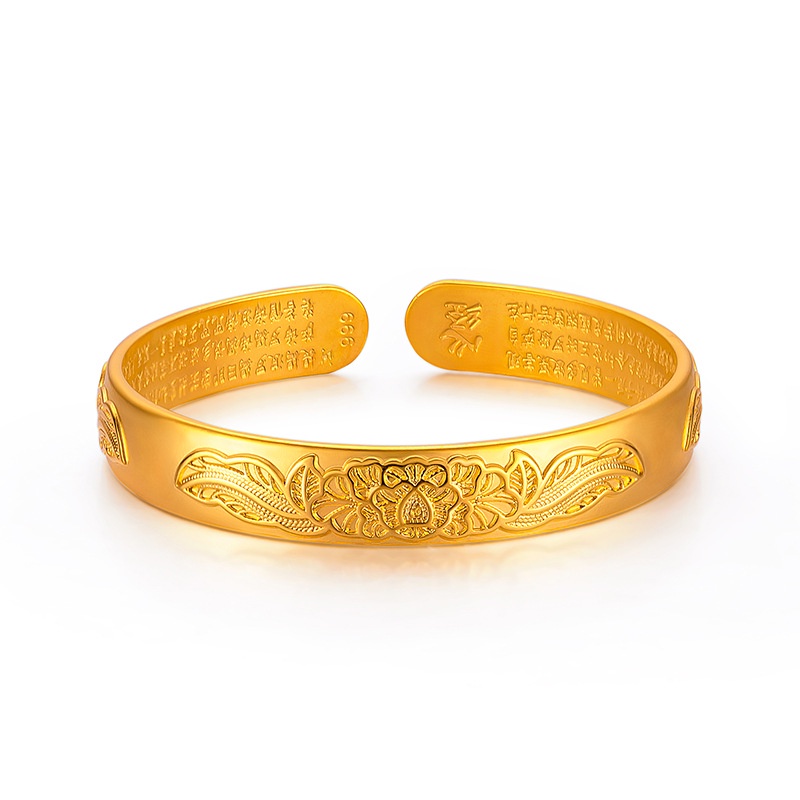 Goldkingdom Fashion Perhiasan 24 K Bangkok Aksesoris Stok Hati Sutra Gelang Retro Wanita Mutiara Nikel Butik Peony Bunga Gelang