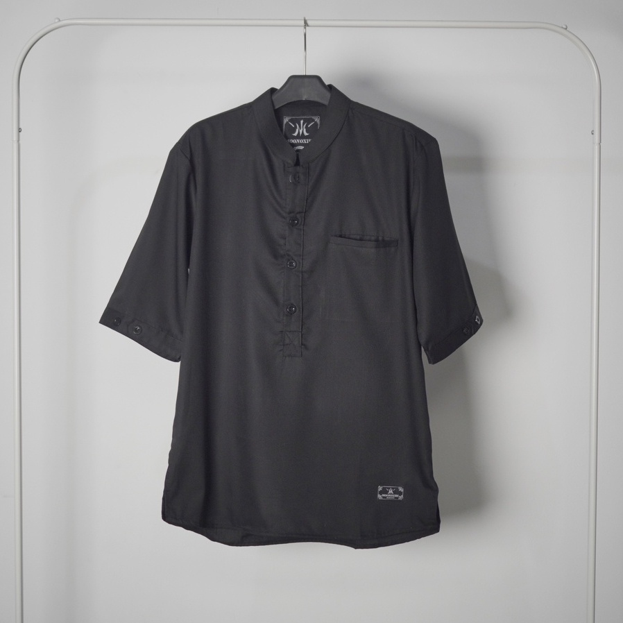 Baju Koko Pria 3/4 Original Polos Toyobo Mekah Warna Hitam Premium Class