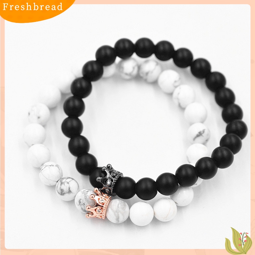 &lt; Freshbread &gt; Gelang Manik Batu Mahkota Unik Wanita Pria Lover Fashion Jewelry Decor Gift