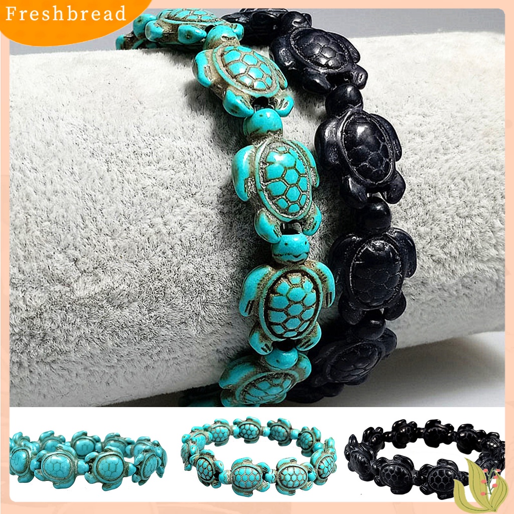 &lt; Freshbread &gt; Hadiah Gelang Unisex Bentuk Hewan Hidup Faux Turquoise Sea Turtles Hawaiian Bracelet Ramah Lingkungan