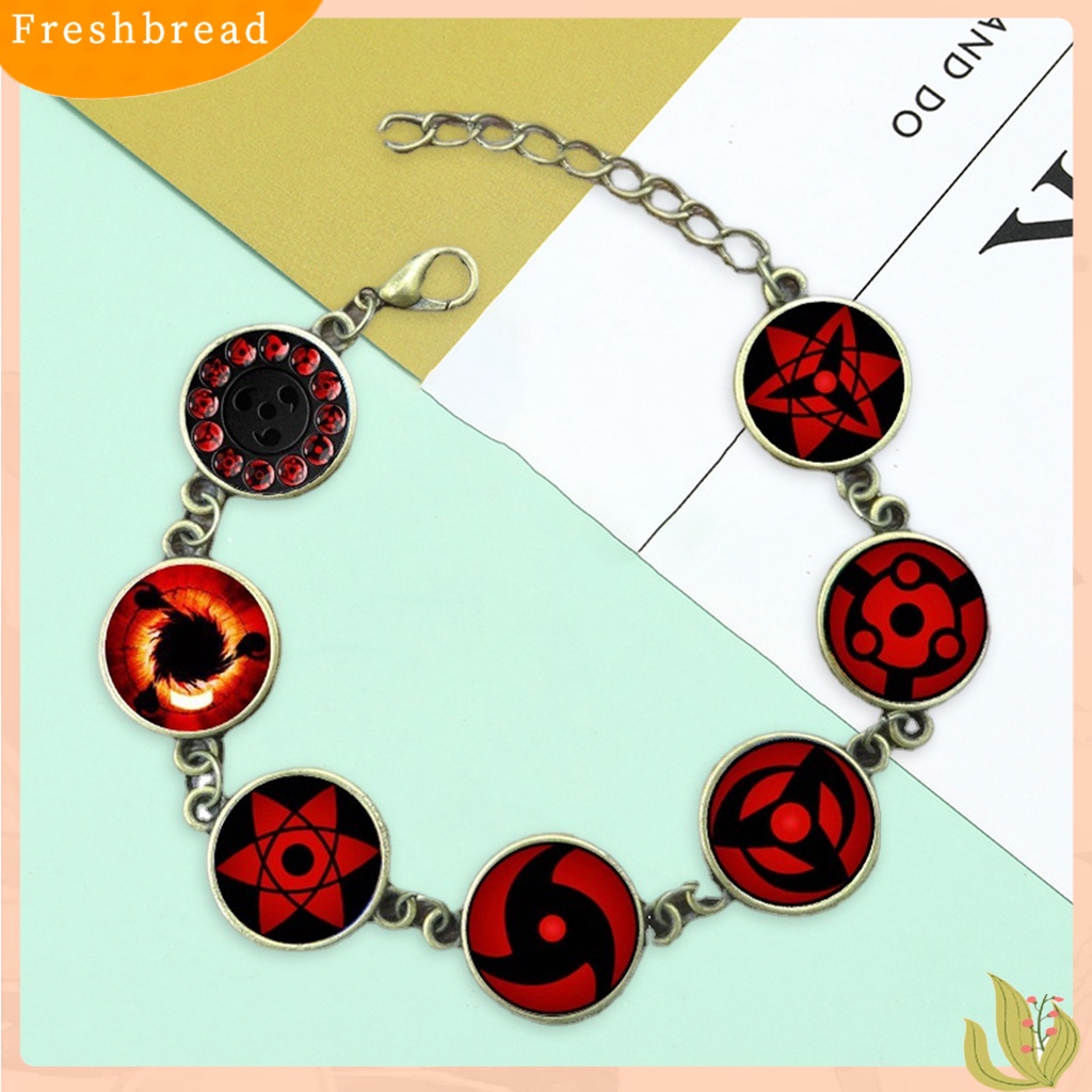 &lt; Freshbread &gt; Gelang Anime Kartun Permata Imitasi Geometris Adjustable Ekstensi Rantai Hadiah Hias Anime Naruto Sharingan Mata Cosplay Liontin Rantai Gelang Kehidupan Sehari-Hari