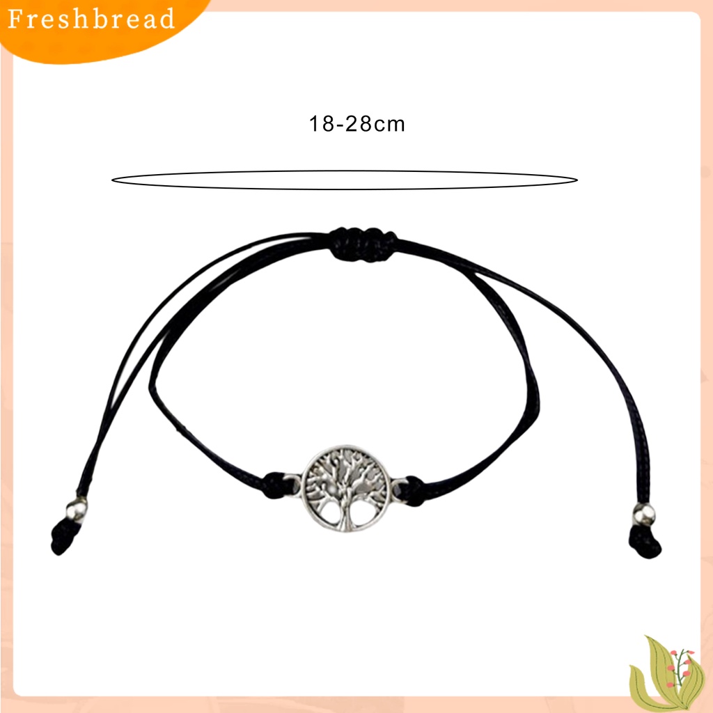 &lt; Freshbread &gt; 2Pcs Couple Gelang Boho Berongga Keluar Elastis Adjustable Tali Tenun Tangan DIY Wish Card Gift Pria Wanita Pohon Kehidupan Pesona Gelang Persahabatan Untuk Pakaian Sehari-Hari