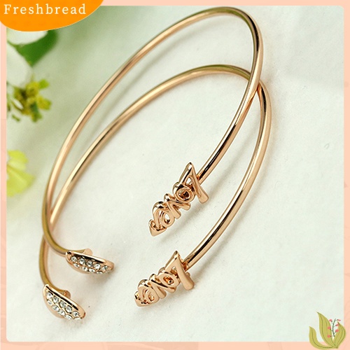 &lt; Freshbread &gt; Cinta Wanita Hati Berlian Imitasi Bangle Perjamuan Perhiasan Hadiah Manset Pembukaan Gelang