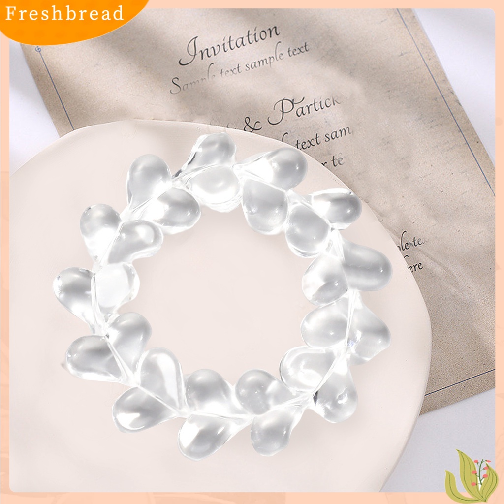 &lt; Freshbread &gt; Wanita Gelang Pengerjaan Halus Berbentuk Hati Transparan Buatan Tangan Minimalis Dekorasi Akrilik Wanita Faux Kristal Beads Bracelet Perhiasan Aksesori