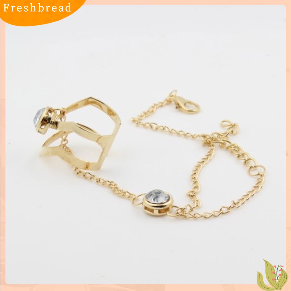 &lt; Freshbread &gt; Fashion Berongga Geometris Berlian Imitasi Bertatahkan Cincin Gelang Perhiasan Pengantin Pernikahan