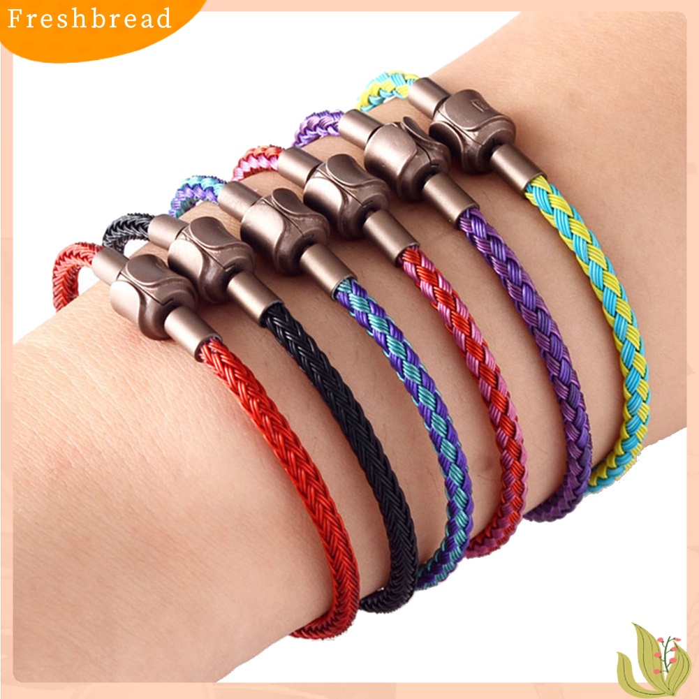 &lt; Freshbread &gt; Minimalis Pria Wanita Menenun Tali Kawat Gelang Bangle Perhiasan Hadiah Ulang Tahun