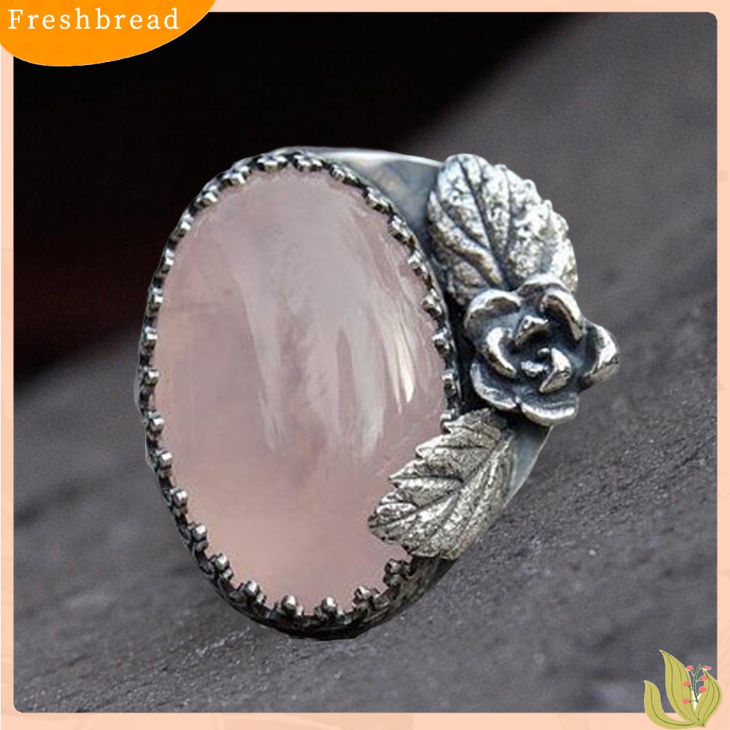 &lt; Freshbread &gt; Wanita Cincin Ukiran Bunga Daun Wanita Vintage Berlian Imitasi Jari Cincin Perhiasan Hadiah