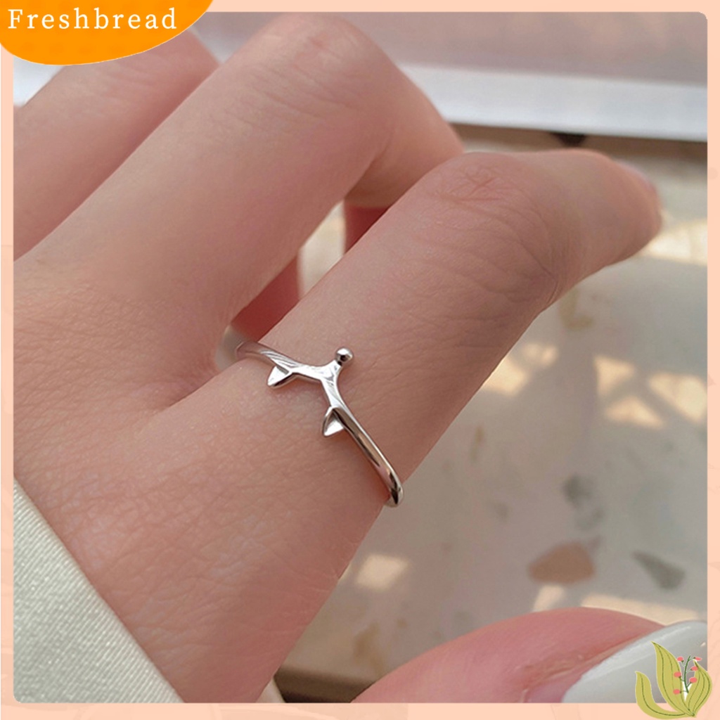 &lt; Freshbread &gt; Cincin Terbuka Geometris Electroplating Emas Putih Plating Hypoallergenic Desain Rubah Kecil Berdandan Perhiasan Wanita Cincin Jari Hewan Lucu Untuk Pesta