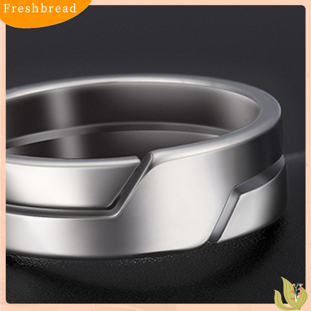&lt; Freshbread &gt; Cincin Couple Klasik Geometri Glossy Hias Semua Pertandingan Hadiah Perhiasan Stainless Steel Pria Wanita Kepribadian Pola Garis Pertunangan Jari Cincin Untuk Pakaian Sehari-Hari