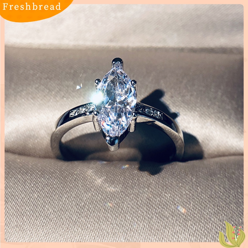 &lt; Freshbread &gt; Glitter Pengantin Pernikahan Pertunangan Perhiasan Marquise Cut Berlian Imitasi Jari Cincin