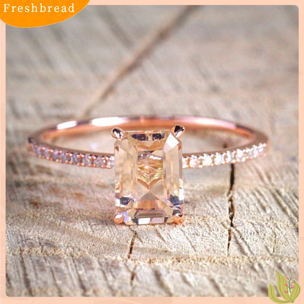 &lt; Freshbread &gt; 2 Pcs Indah Rose Gold Cincin Anniversary Wanita Perhiasan Hadiah Pesta Ulang Tahun