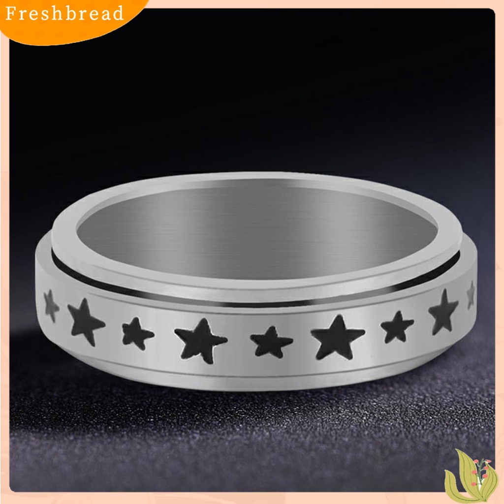 &lt; Freshbread &gt; Spinner Rings Tahan Lama Unisex Anti Karat Alloy Bulan Bintang Fidget Ring Cincin Stress Penghilang Kecemasan Untuk Pesta