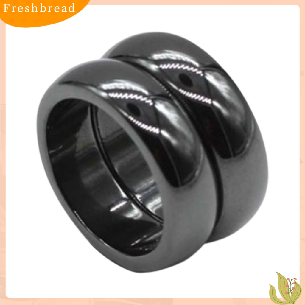 &lt; Freshbread &gt; Fashion Simple 6mm Lebar Flat Hematite ic Finger Ring Cincin Unisex Untuk Pacaran