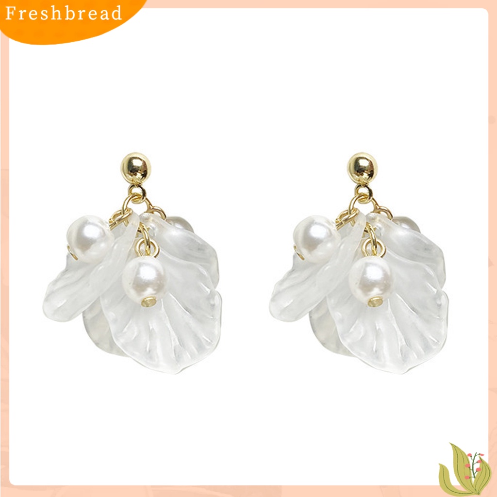 &lt; Freshbread &gt; 1pasang Anting Elegan Semua Pertandingan Pengerjaan Halus Shiny Eye-catching Dress Up Bentuk Bunga Aksesoris Fashion Canggih Untuk Kehidupan Sehari-Hari