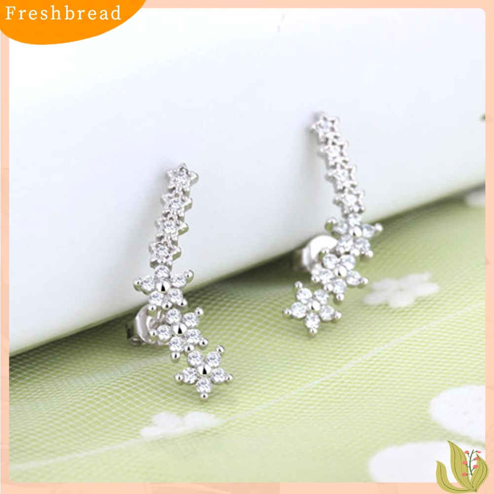 &lt; Freshbread &gt; Fashion Bintang Manis Cubic Zirconia Stud Earrings Perhiasan Indah Wanita