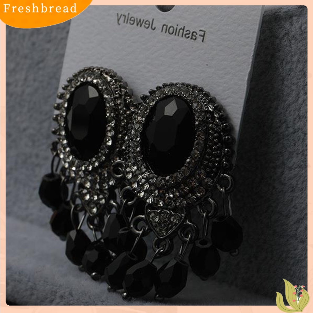 &lt; Freshbread &gt; Ear Studs Berlian Imitasi Menawan Wanita Anting Kristal Imitasi Mengkilap Untuk Pacaran