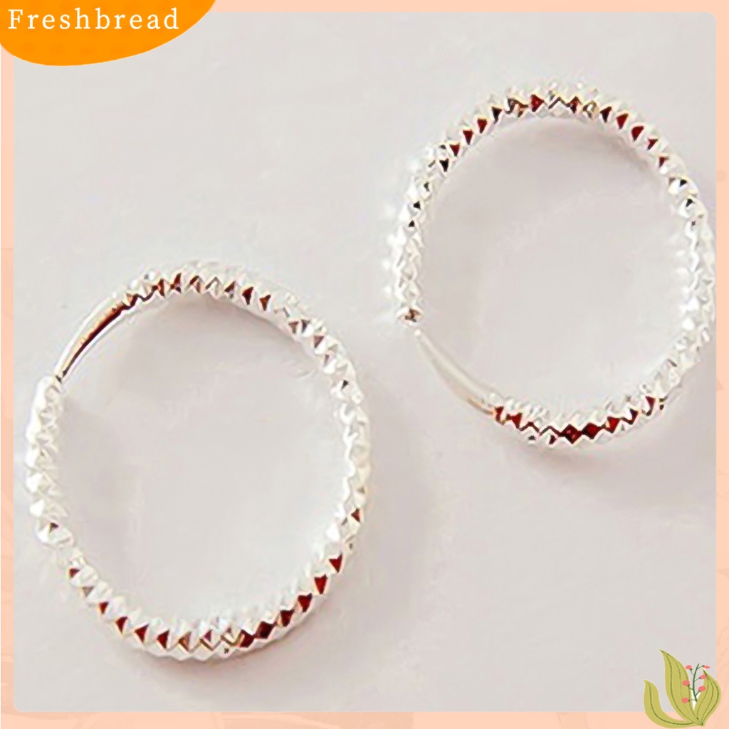 &lt; Freshbread &gt; Anting Wanita Gelombang Kecil/Besar Perhiasan Anting Lingkaran Penutup Snap Alloy Mengkilap Untuk Pernikahan