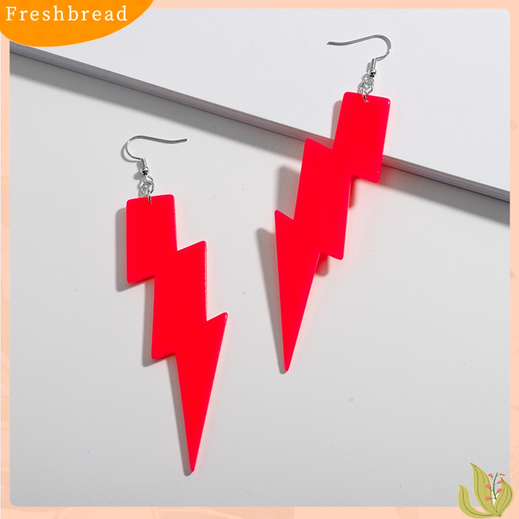 &lt; Freshbread &gt; 1pasang Anting Menjuntai Bentuk Petir Fluorescence Jewelry All Match Anting Kait Ringan Untuk Pakaian Sehari-Hari