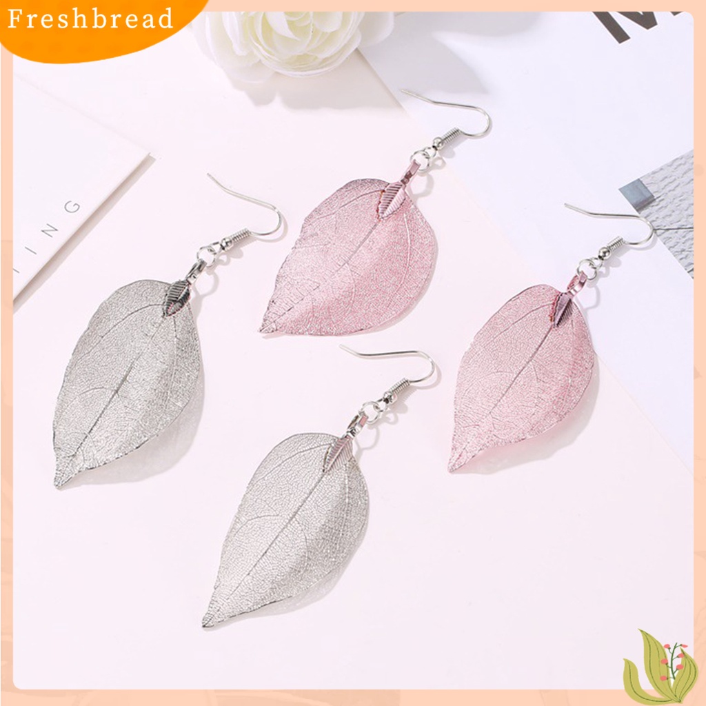 &lt; Freshbread &gt; Pohon Daun Bentuk Alloy Hollow Bright Menjuntai Anting Kait Perhiasan Fashion Untuk Pernikahan