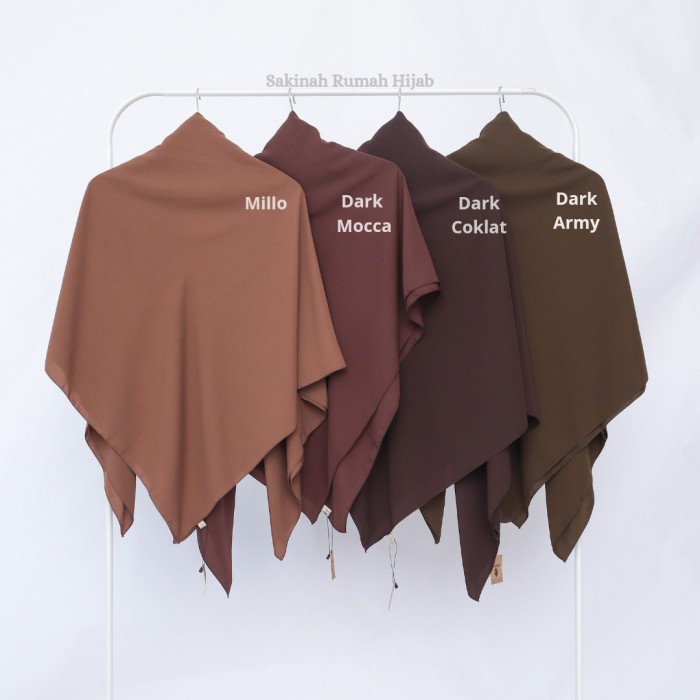 TERLARIS KHIMAR HIJAB SEGI EMPAT WOLFIS POLOS PREMIUM SYAR'I 130x130cm - dark army, 130x130cm