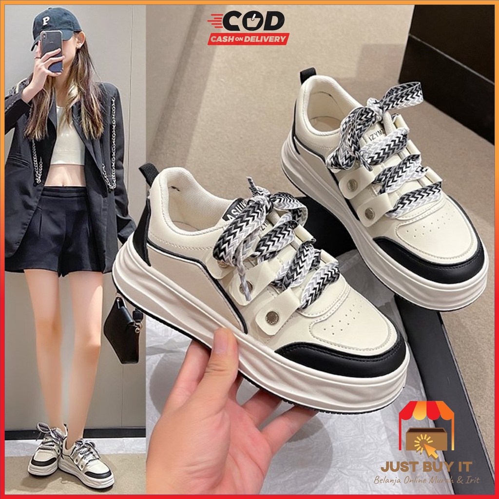 JBI-0277 GRATIS BOX Sepatu Sports Sneakers Wanita Korea Casual Elegan Shoes Import Terbaru