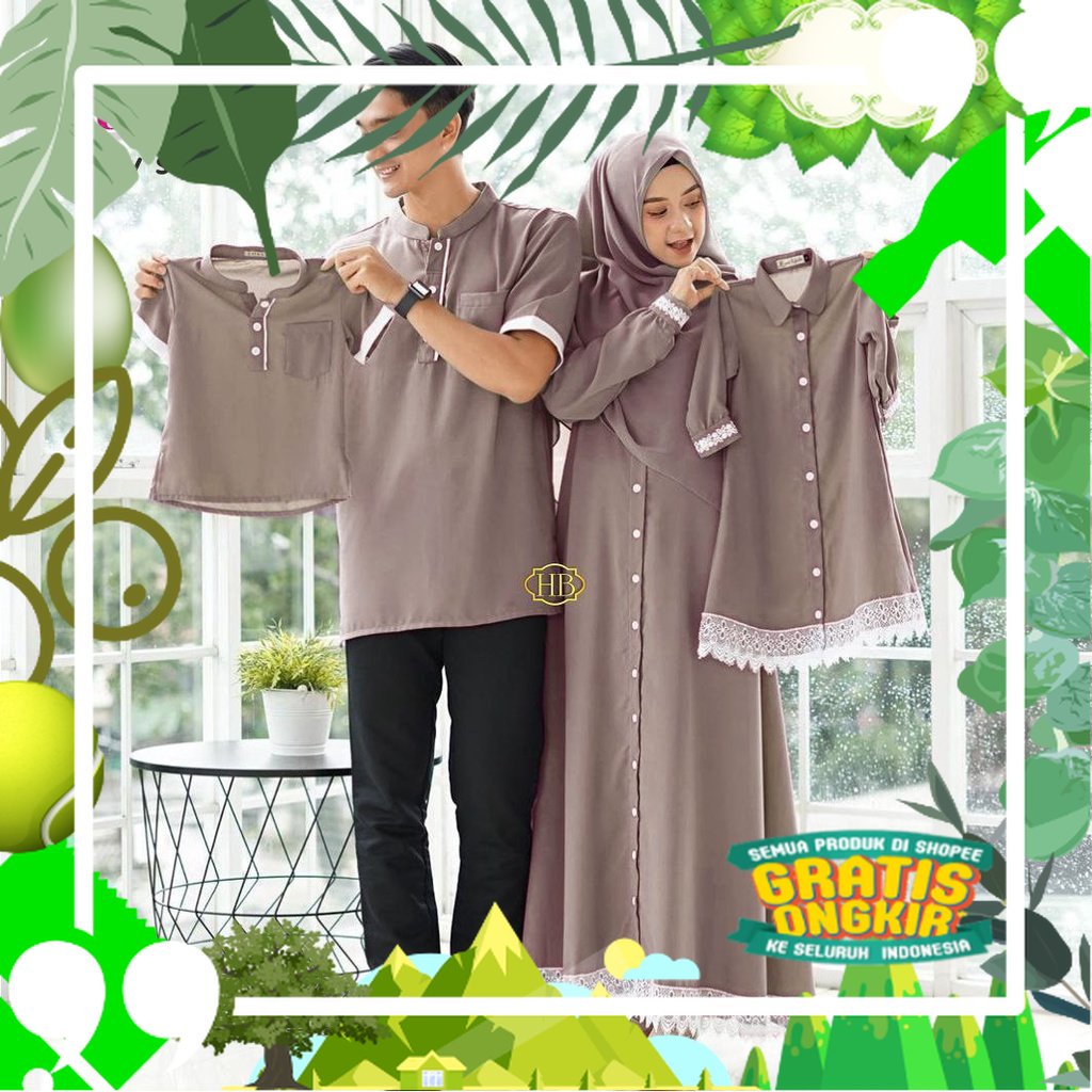 Baju Muslim Pria Wanita Couple Muslim Hulya Pasangan Kondangan Set Keluarga Ibu dan Anak Adik Kakak 