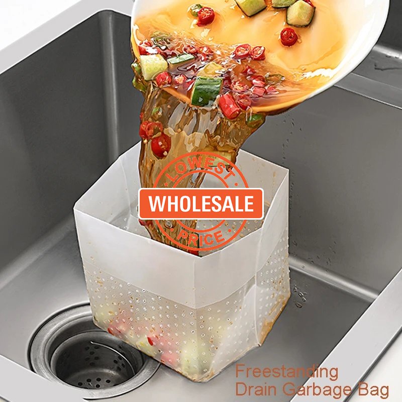 [Harga Grosir] 1PC Self-standing Drain Bags Saringan Got Dapur Pembersih Saringan Got Wastafel Mesh Drain Anti-Blok Garbage Bag Disposable Kitchen Strainer Sink Jaring Sampah