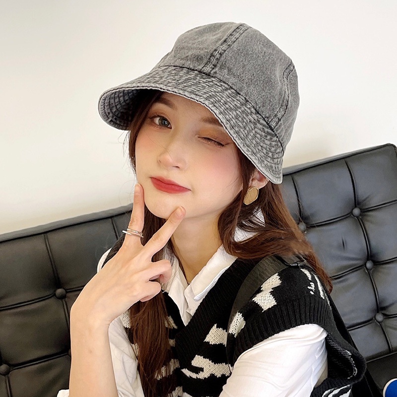 Korea Vintage Koboi fisherman Topi Untuk Wanita Kasual Serbaguna fashion Topi bucket Musim Panas Di Luar Ruangan Olahraga Kerai cap