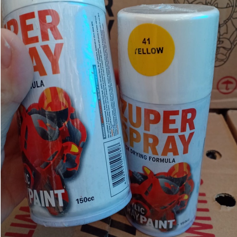 Zuper Spray Paint Pilok Pilox Warna Yellow / Kuning ( P 41 ) 150cc/150ml