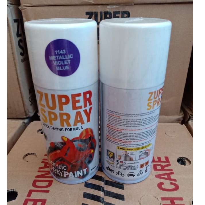 Zuper Spray Paint Pilok Pilox Warna Metallic Violet Blue / Ungu Metalik (1143) 150cc/150ml