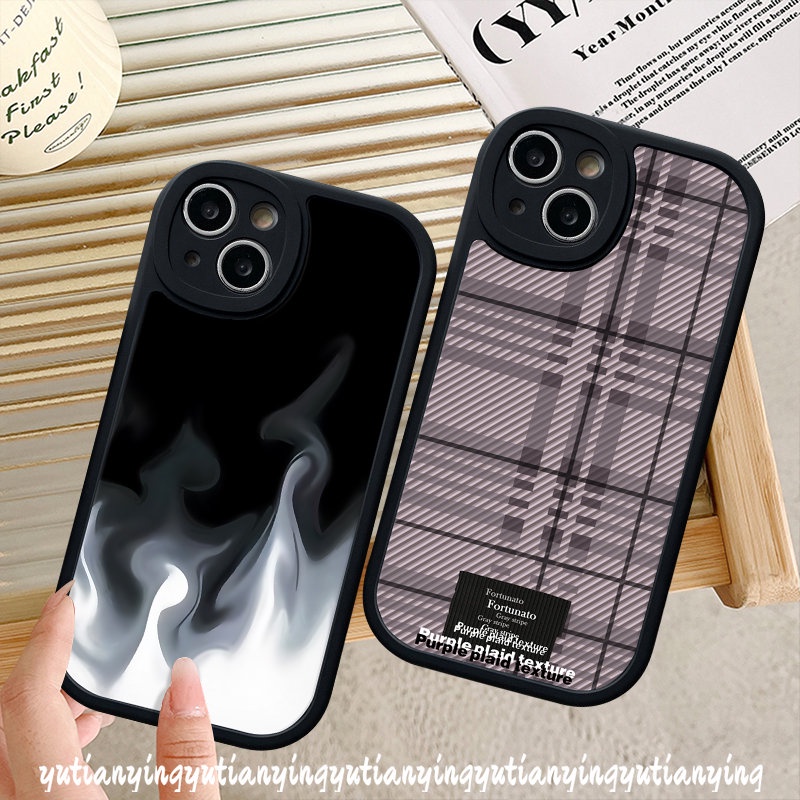 Couple Case Realme C53 C30 C35 C55 C31 10 Pro Plus C12 C2 C20 C11 7i 6s 9i 5 6i 5i 10 C25Y C25s 8 C15 6 8i 10 8Pro C20A C3 C21 GT C21Y C17 C17 Flame Hitam Ungu Sarung Checkerboard