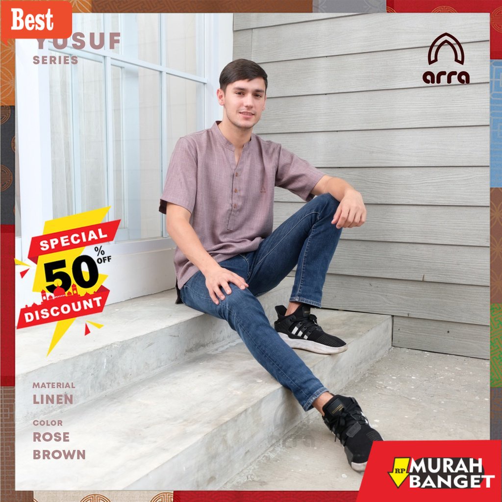 KEMEJA BUAT LEBARAN UNTUK PRIA TERBARU- Baju Koko Casual Kemeja Pria Lengan Tangan Pendek Kerah Shan