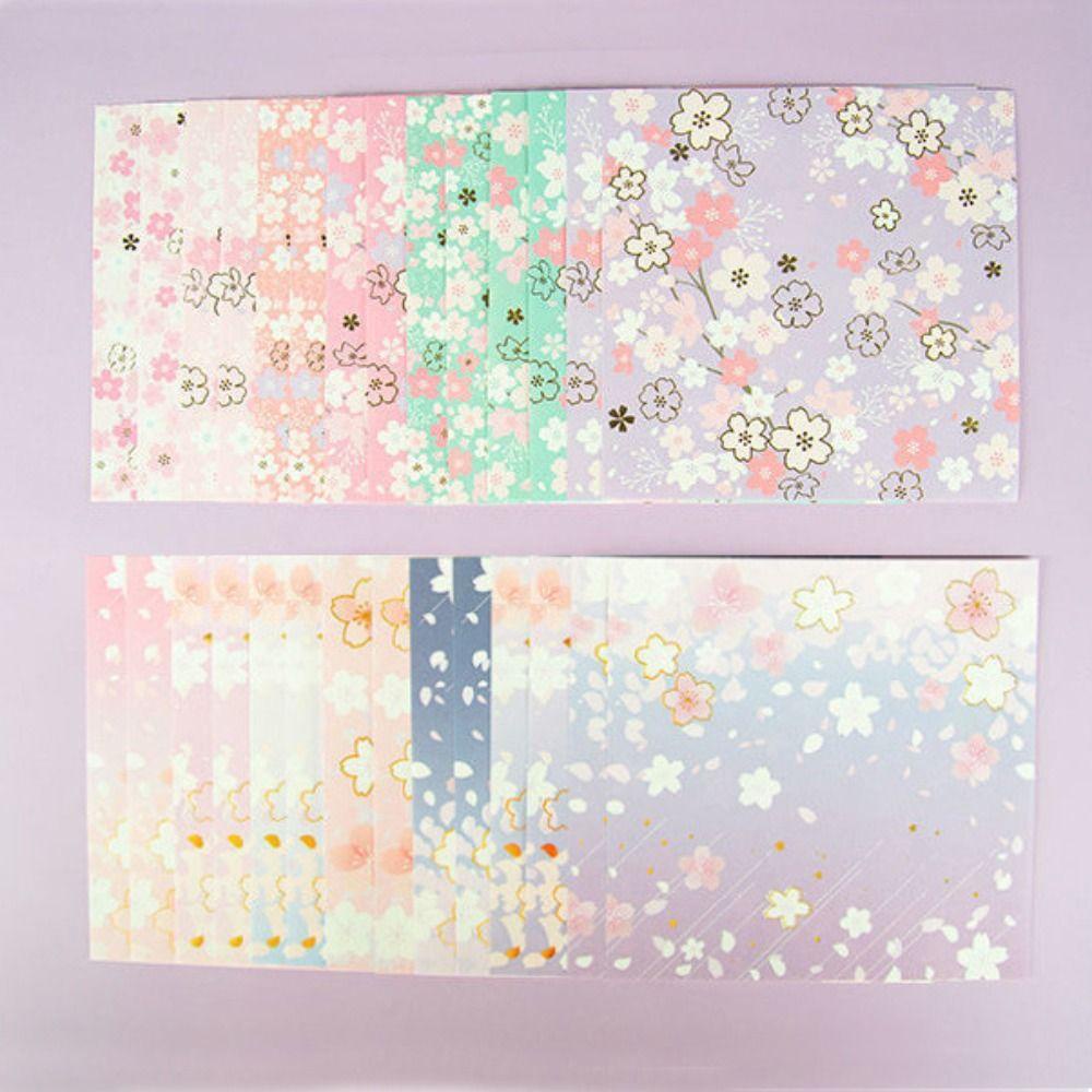 Agustina Origami paper Pink Square Cherry Blossom Scrapbook Kertas-Potong Motif Sakura Craft paper