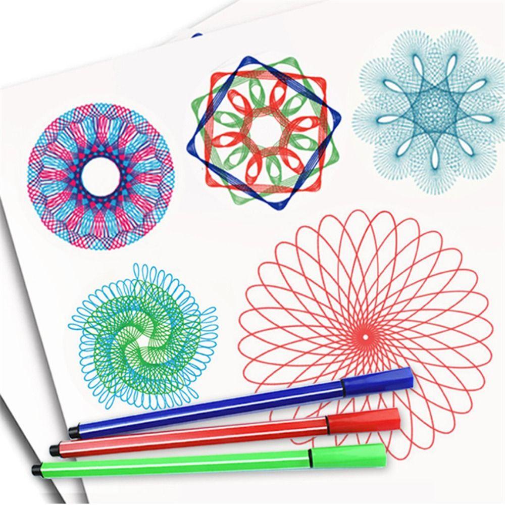 Mxbeauty Spirograph Mainan Gambar Set Minat Warna Lukisan Aksesoris Menggambar Aksesoris Desain Spiral Roda Menggambar Mainan Edukasi