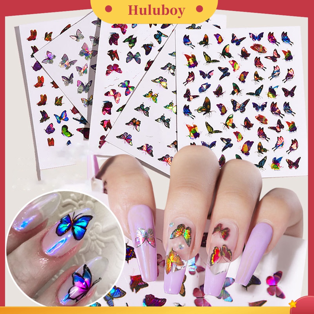 {In Stock} Stiker Nail Art Perekat Diri Pola Indah Eye-catching Hidup Kuku Kupu-Kupu Stiker DIY Nail Art Decal Nail supplies