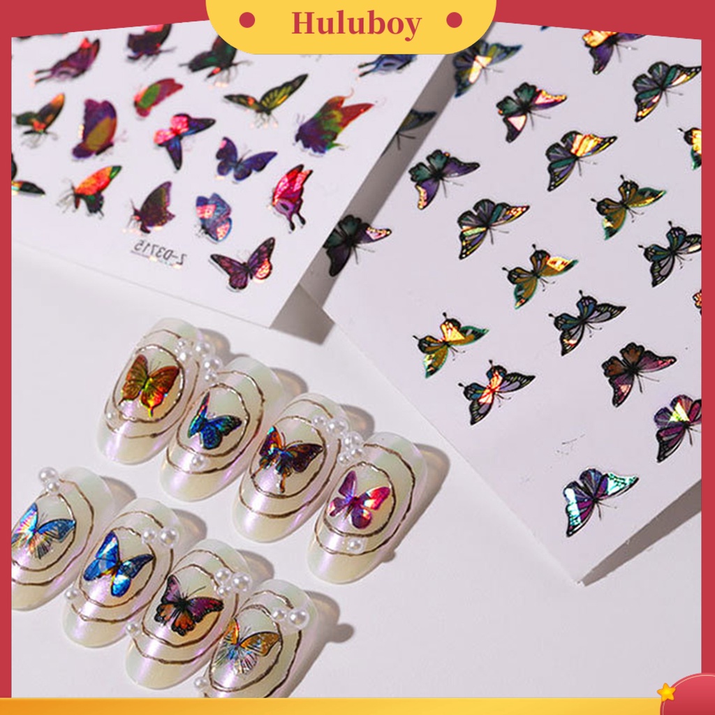 {In Stock} Stiker Nail Art Perekat Diri Pola Indah Eye-catching Hidup Kuku Kupu-Kupu Stiker DIY Nail Art Decal Nail supplies