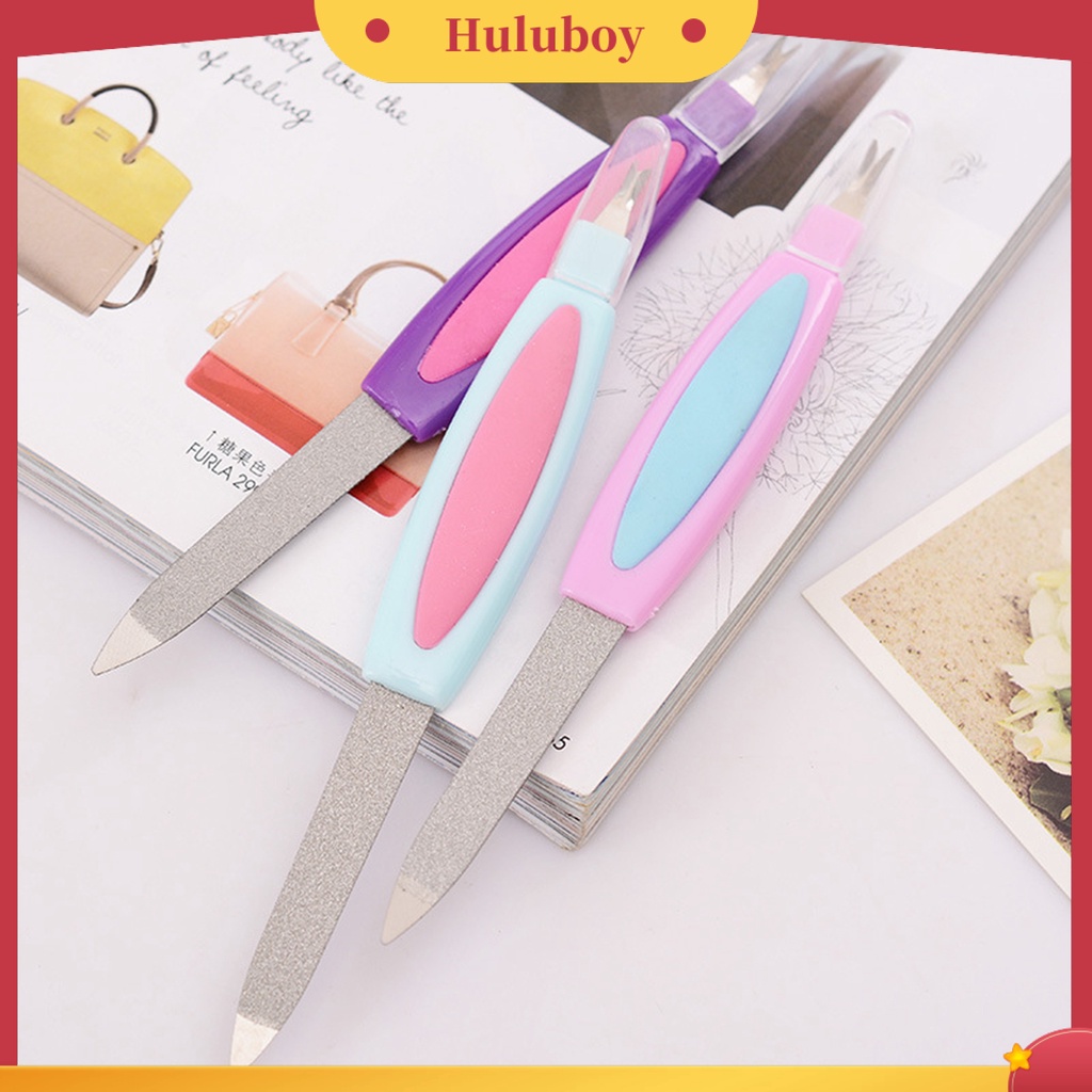 {in Stock} Kikir Kuku Double Head Multifungsi 2in1 Stainless Steel Salon Buffer Kulit Mati Dorong Polisher Manicure Tool