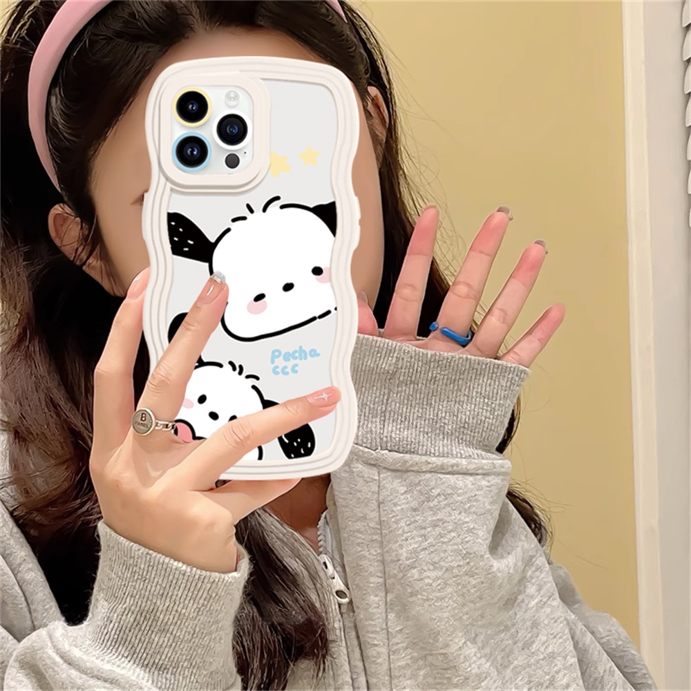 Sanrio Case Kompatibel Untuk iPhone 7Plus 11 Pro Max XR X XS Max 6s 7 8 6 14 Plus 13 11 12 14 Pro Max SE Wavy Edge Cute Kartun My Melody Lovely Soft Back Cover BY