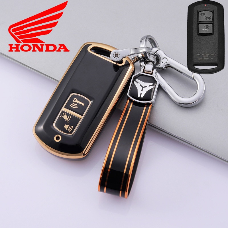 Soft TPU Key Cover Case Honda X-ADV Forza 125 300 Pcx150 I Klik Hybrid VARIO Vision Airblade C125 SH125 SH300 2 Tombol Dengan Gantungan Kunci