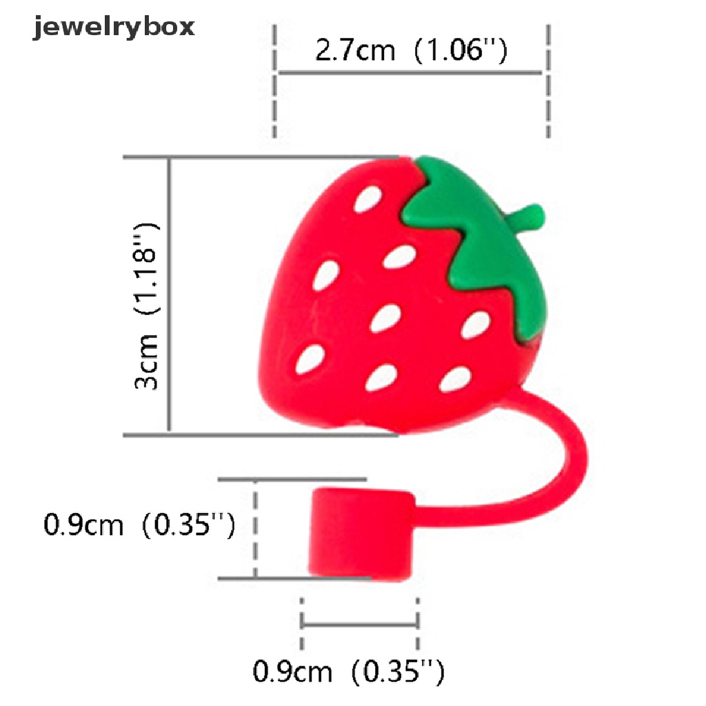 [jewelrybox] Topi Sedotan Kaca Tahan Debu Silikon Lucu Perlindungan Lingkungan Straw Cap Sedotan Debu Plug Aksesoris Butik