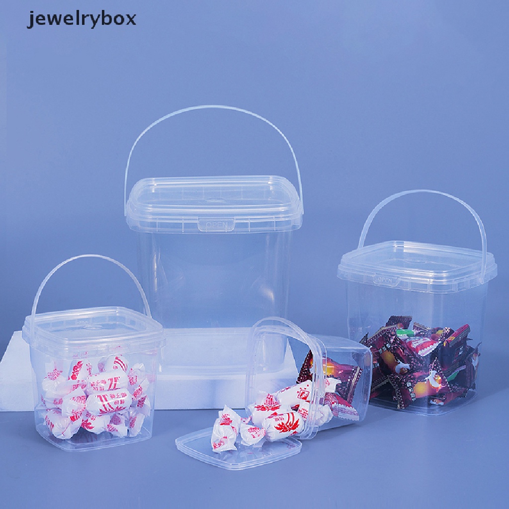 [jewelrybox] Ember Plastik 280ML/500ML/1L/2L Dengan Tutup Dan Pegangan Food Storge Container Boutique