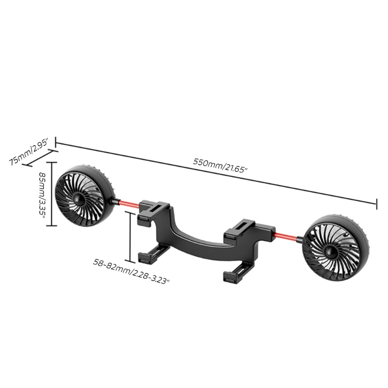 Zzz Kipas Spion Mobil USB Auto Cooling Fan Dual-Head Mute Brushless Motor Elektronik