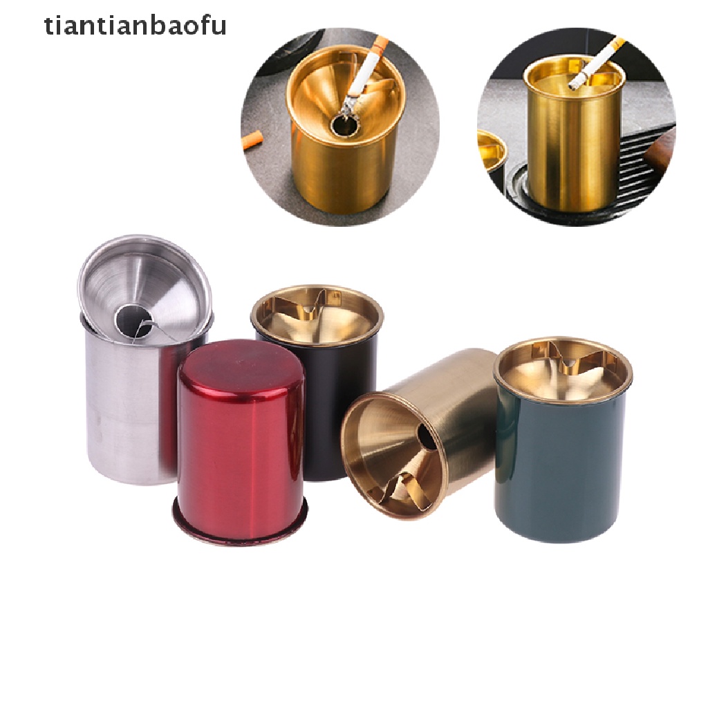 [tiantianbaofu] Asbak Stainless Steel Asbak Logam Tahan Angin Kurang Aksesoris Butik