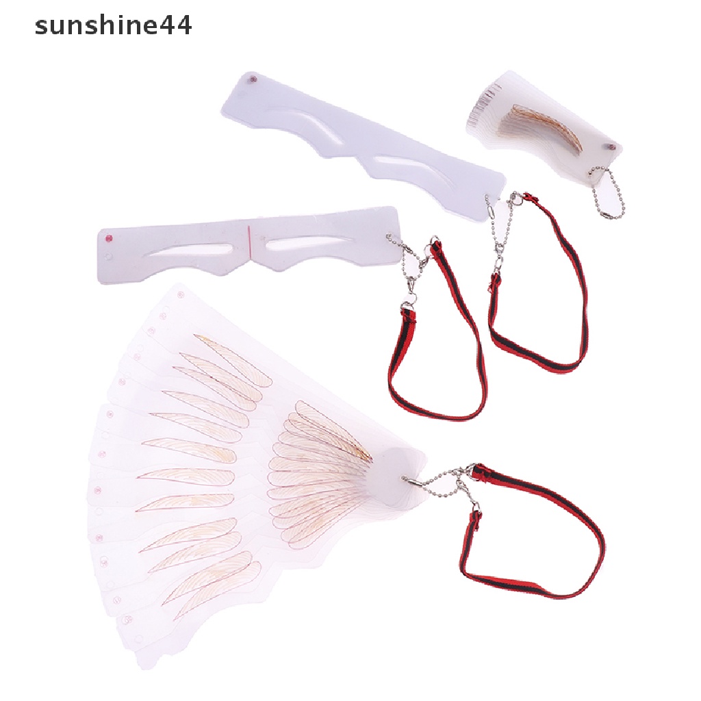 Sunshine 12gaya Pembentuk Alis Membentuk Stensil Grooming Pesona Template Makeup Tool Kit ID