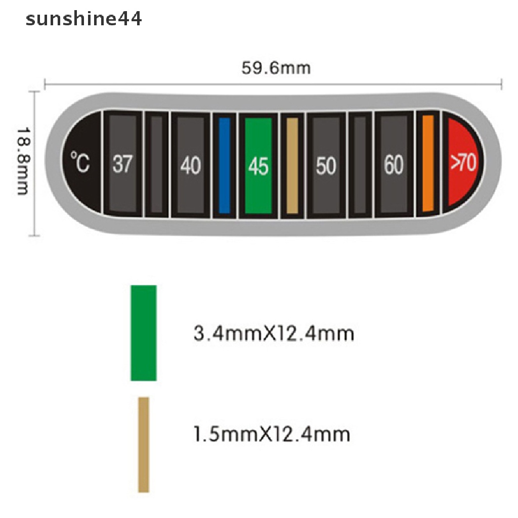 Sunshine Termometer Perubahan Warna Kopi Air Portabel 0-70 Celcius Cup Kettle Temperature Tester Tahan Air Stiker Untuk Dapur Rumah ID