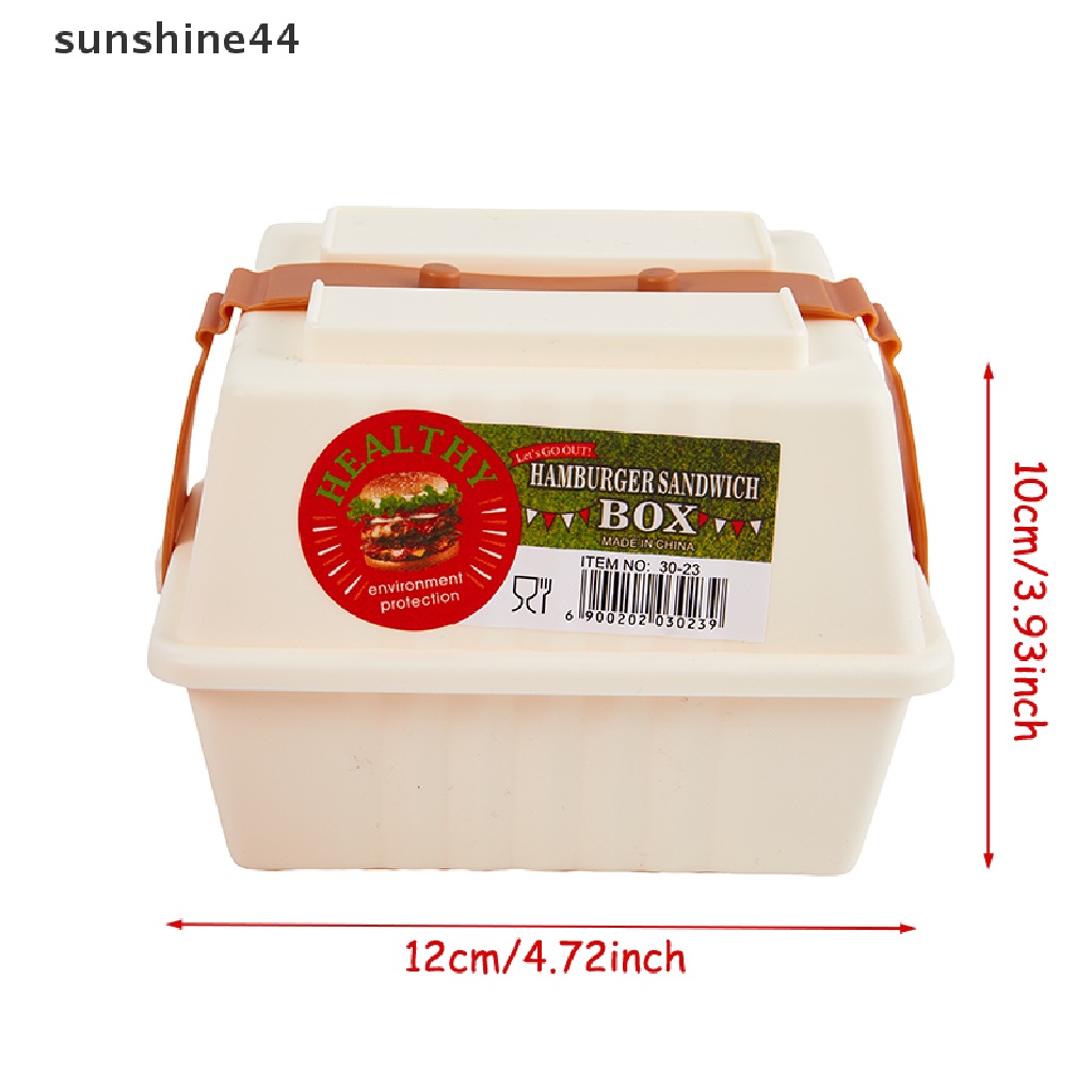 Sunshine 1PC 12CM Kotak Penyimpanan Piknik Burger Reusable Dengan Tutup Anti Bocor Storage Box ID