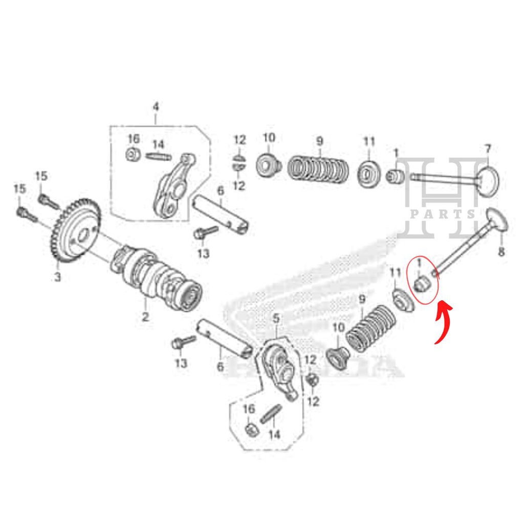 SEAL KLEP SIL KATUP VALVE STEM MATIK BEBEK NEW MEGAPRO KARBU FI VERZA CRF 150L 12209-GB4-682 ASLI ORIGINAL AHM HGP